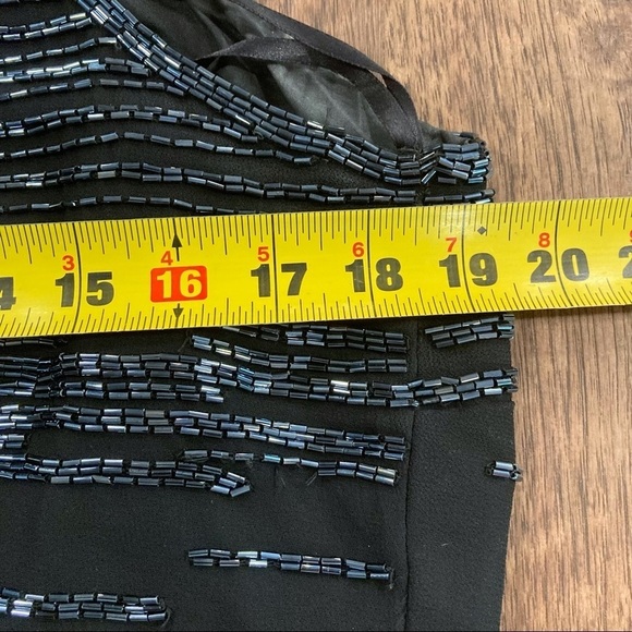 J Kara New York sz Large black sequin fitted spaghetti strap top - Picture 16 of 16